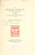 Cover of The colonial furniture of New England