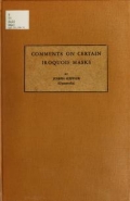 Cover of Comments on certain Iroquois masks