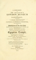 Cover of A companion to Mr. Bullock's London Museum and Pantherion