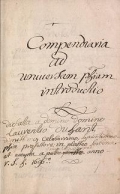 Cover of Compendiaria ad universam ph[ilosoph]iam introductio