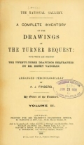Cover of A complete inventory of the drawings of the Turner bequest
