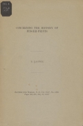 Cover of Concerning the history of finger-prints