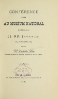 Cover of Confeŕence faite au Muséum National en présence de LL.MM