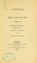 Cover of Costume of the ancients