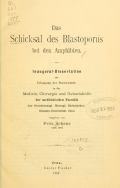 Cover of Das Schicksal des Blastoporus bei den Amphibien