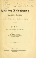 Cover of Das Volk der Xosa-Kaffern im östlichen Süd-afrika nach seiner Geschichte, Eigenart, Verfassung und Religion