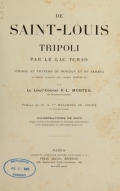 Cover of De Saint-Louis a Tripoli par le Lac Tchad
