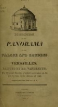 Cover of Description of the panorama of the palace and gardens of Versailles