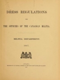 Cover of Dress regulations for the officers of the Canadian Militia