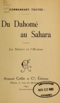 Cover of Du Dahomé au Sahara