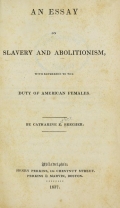 Cover of An essay on slavery and abolitionism