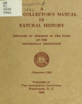 Cover of A field collector's manual in natural history
