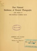 Cover of First national exhibition of pictorial photography
