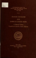 Cover of Frances Densmore and American Indian music