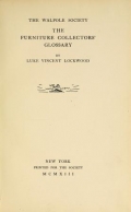 Cover of The furniture collectors' glossary