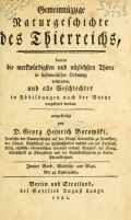 Cover of Gemeinnüzzige Naturgeschichte des Thierreichs