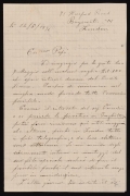 Cover of Guglielmo Marconi letter to Giuseppe Marconi, his father, dated 71 Hereford Road, Bayswater W, London, 12 May 1896