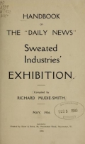 Cover of Handbook of the Daily News Sweated Industries' Exhibition, May 1906 