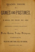 Cover of Hand book of games and pastimes