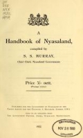Cover of A handbook of Nyasaland