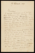 Cover of Henri Becquerel letter to an unidentified correspondent, dated 19 December 1899