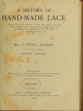 Cover of A history of hand-made lace