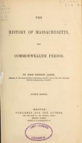 Cover of The history of Massachusetts