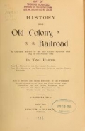 Cover of History of the Old Colony Railroad