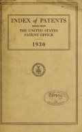 Cover of Index of patents issued from the United States Patent Office