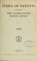 Cover of Index of patents issued from the United States Patent Office