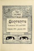 Cover of The Inland architect and news record v. 15-16 Feb 1890-Jan 1891