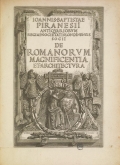 Cover of Ioannis-Baptistae Piranesii antiquariorum regiae societatis Londinensis socii De Romanorum magnificentia et architectura