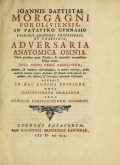 Cover of Joannis Baptistae Morgagni Foroliviensis ... Adversaria anatomica omnia