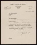 Cover of John Logie Baird letter to Mrs. Alec Tweedie, dated 30 December 1931