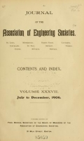 Cover of Journal of the Association of Engineering Societies