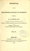 Cover of Journal of the Philadelphia College of Pharmacy