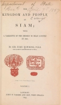 Cover of The kingdom and people of Siam v. I