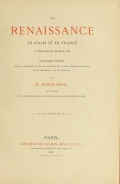 Cover of La renaissance en Italie et en France à l'époque de Charles VIII