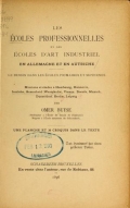 Cover of Les écoles professionnelles et les écoles d'art industriel en Allemagne et en Autriche