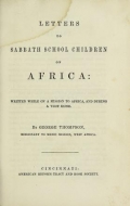 Cover of Letters to Sabbath school children on Africa
