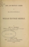 Cover of Life and military career of Major-General William Tecumseh Sherman