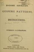 Cover of Madame Goubaud's guipure patterns and instructions