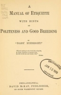 Cover of A manual of etiquette with hints on politeness and good breeding