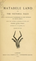 Cover of Matabele land and the Victoria Falls