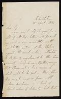 Cover of Michael Faraday letter to Sir Charles Lemon, dated R. Institution, 25 April 1834