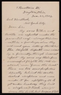 Cover of Milton Wright letter to Carl Dienstbach, dated 7 Hawthorne St., Dayton, Ohio, 22 December 1903