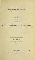 Cover of Minutes of proceedings of the Royal Artillery Institution v.11 (1879-1881)