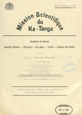 Cover of Mission scientifique du Ka-Tanga