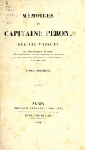Cover of Mémoires du Capitaine Péron