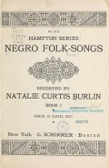 Cover of Negro folk-songs